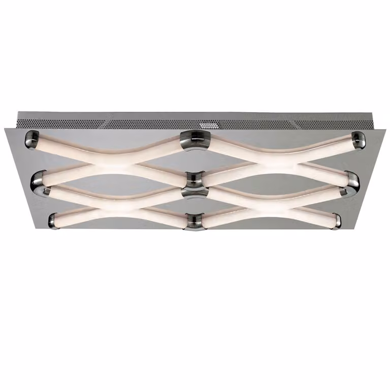 Plafoniera LED, cromo, satinato, bianco caldo, L 58cm