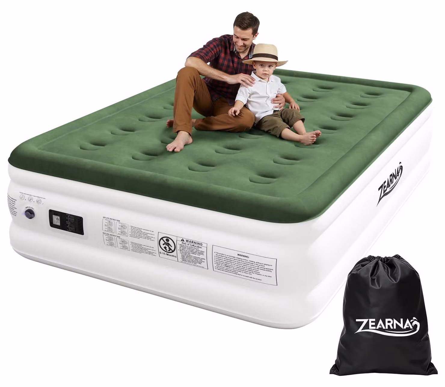 Letto gonfiabile per 2 persone, dimensioni 191x137x46 cm, con pompa integrata
