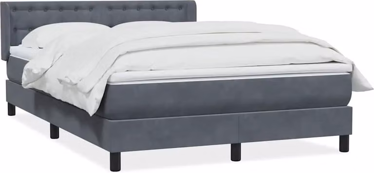 Giroletto a Molle con Materasso Grigio Scuro 160x210 cm Velluto