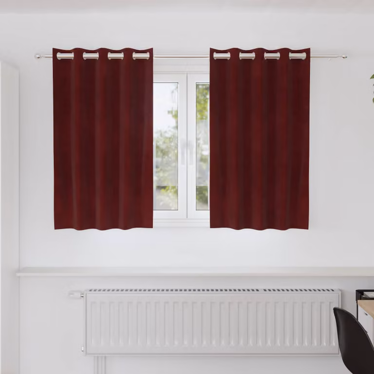 Set di 2 tende oscuranti vidaXL in velluto rosso, L 140 cm x H 140 cm