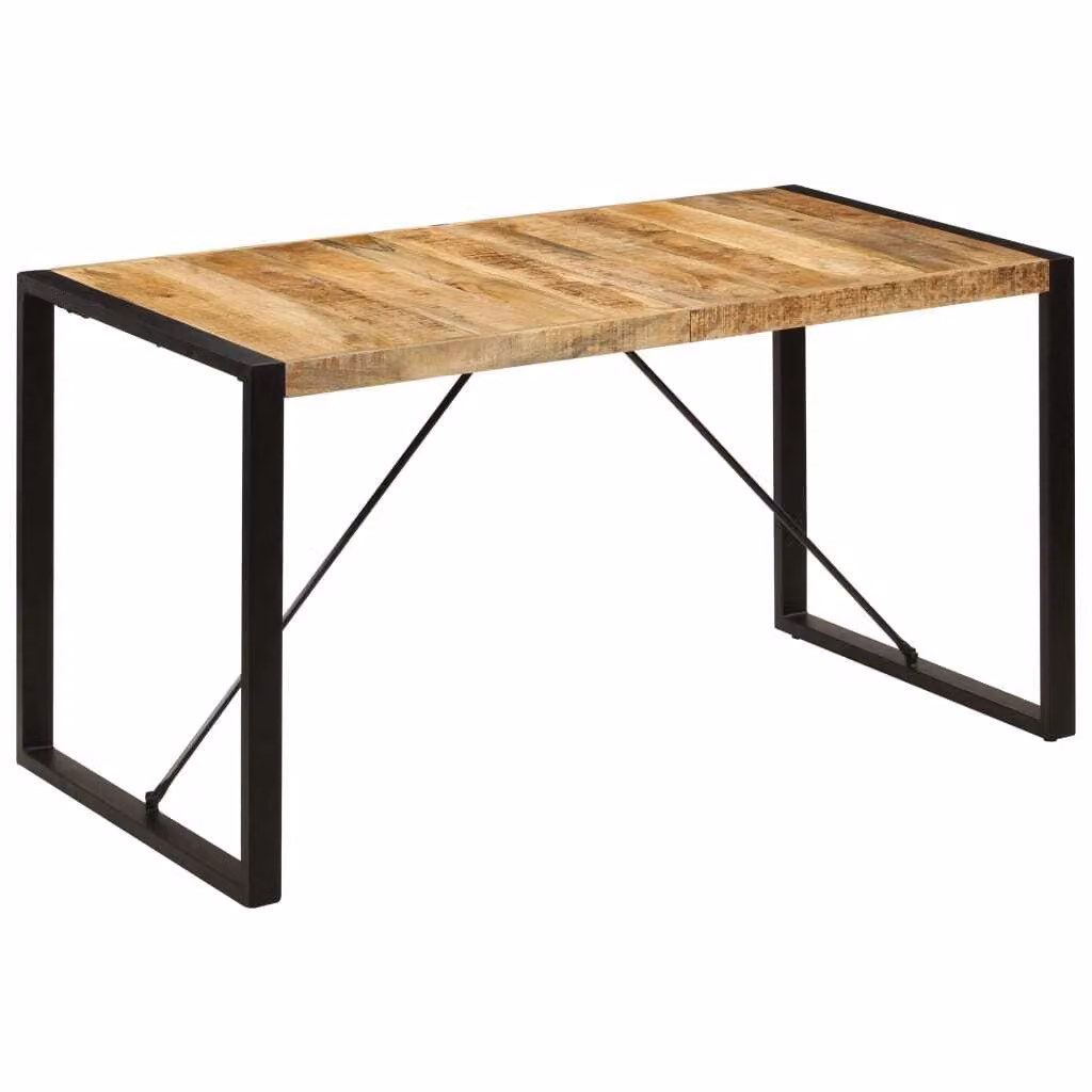 The Living Store Tavolo da pranzo 140 x 70 x 75 cm Legno massiccio di mango