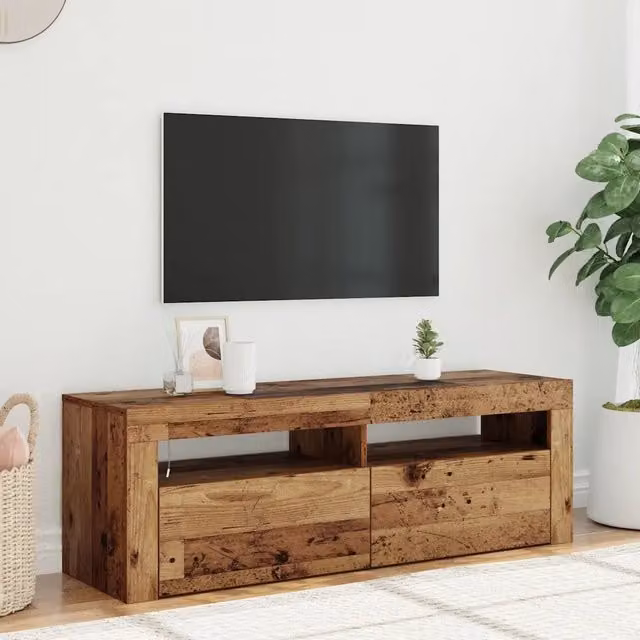 Mobile Porta TV con LED-Mobile per TV-Credenza TV Legno Antico 120x35x40 cm Multistrato 697301