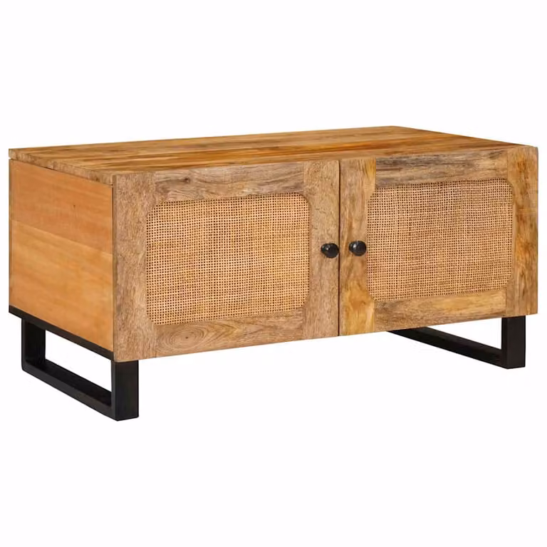 Tavolino da salotto moderno vidaXL in legno di mango color marrone L: 80 cm, P: 50 cm, H: 40 cm