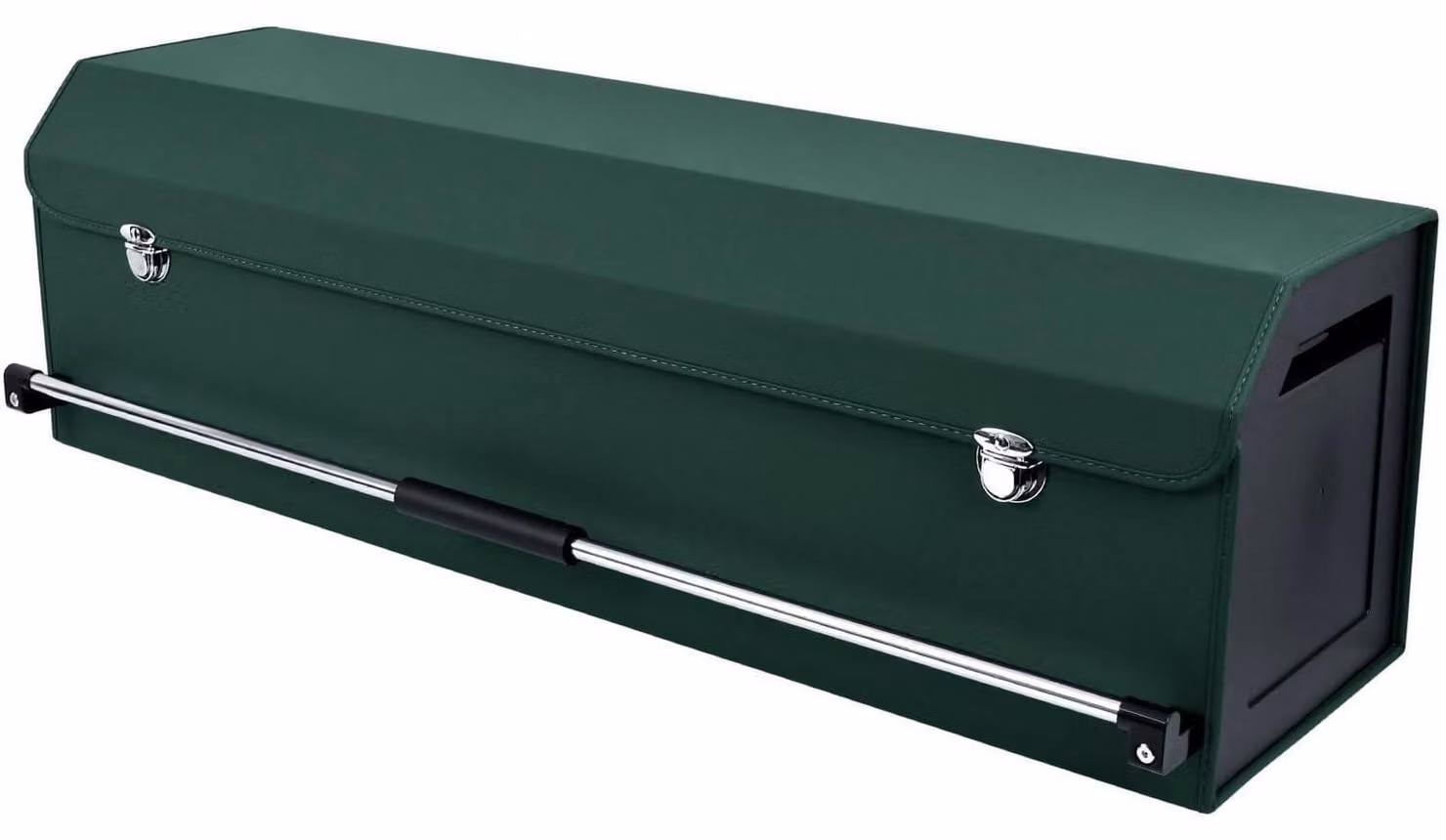 Organizzatore per il bagagliaio con coperchio, in Pelle sintetica, con maniglia a scorrimento, contenitore portaoggetti verde, dimensioni 103 x 29 x 31 cm