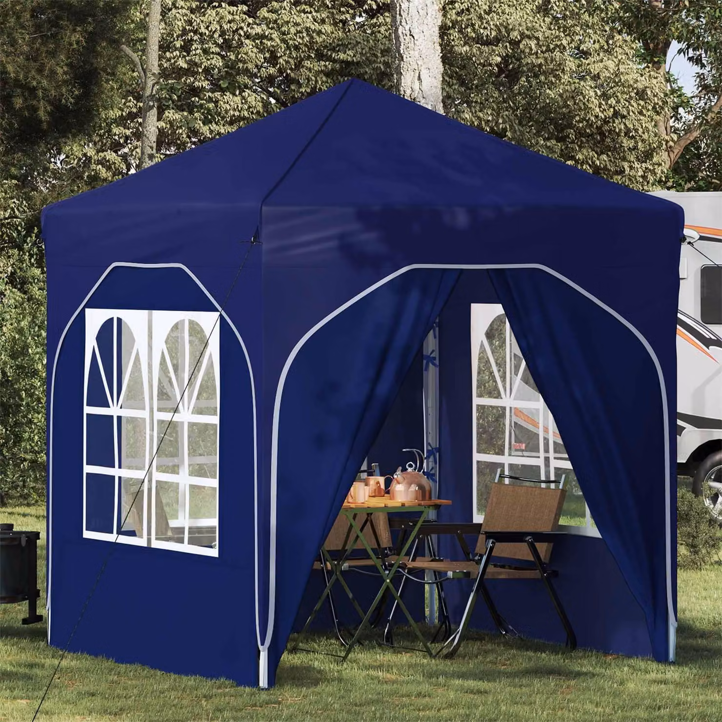 Maison Exclusive - Tenda pop-up per feste, dimensioni 192 x 192 x 245 cm, colore blu