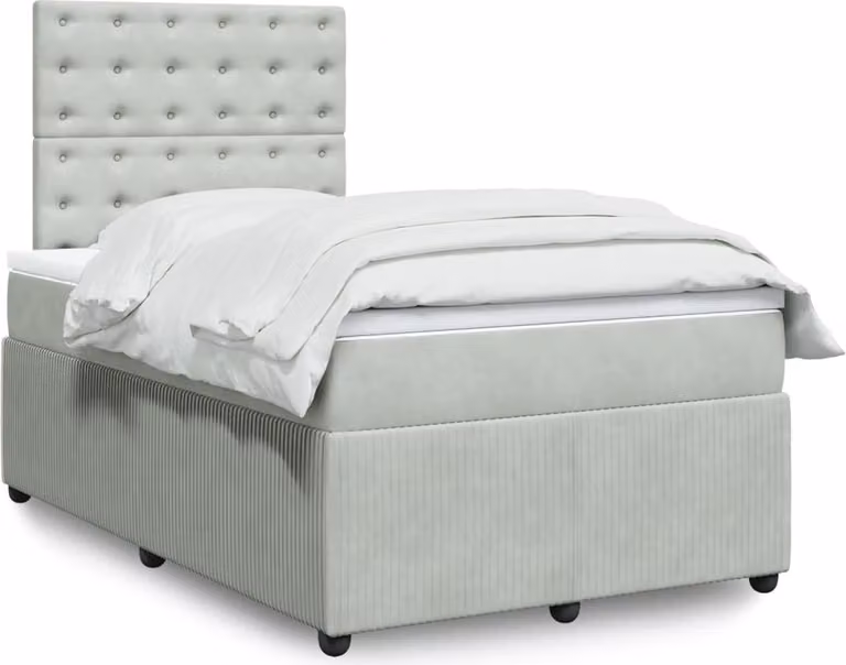 Maison Exclusive - Letto boxspring con materasso grigio chiaro 120x200 cm velluto