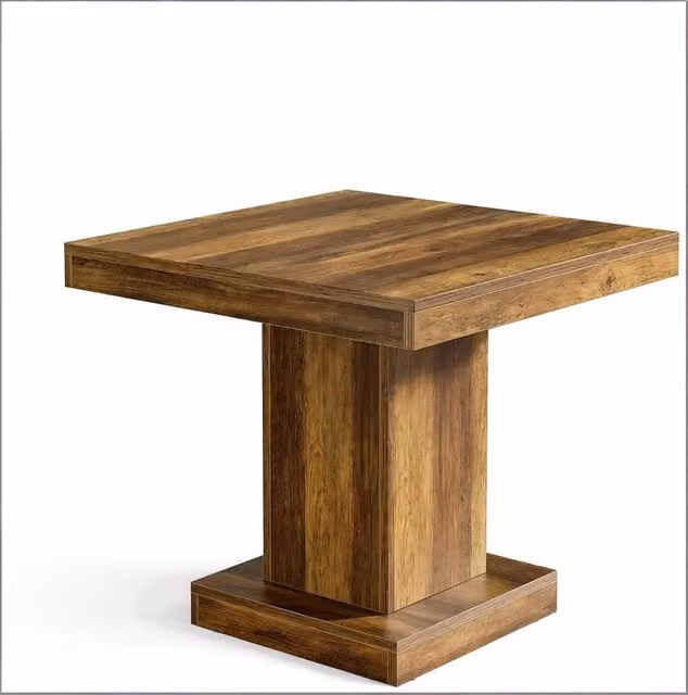 Tavolo da pranzo quadrato salvaspazio per quattro persone, in MDF marrone, stile rustico moderno per cucina e ufficio