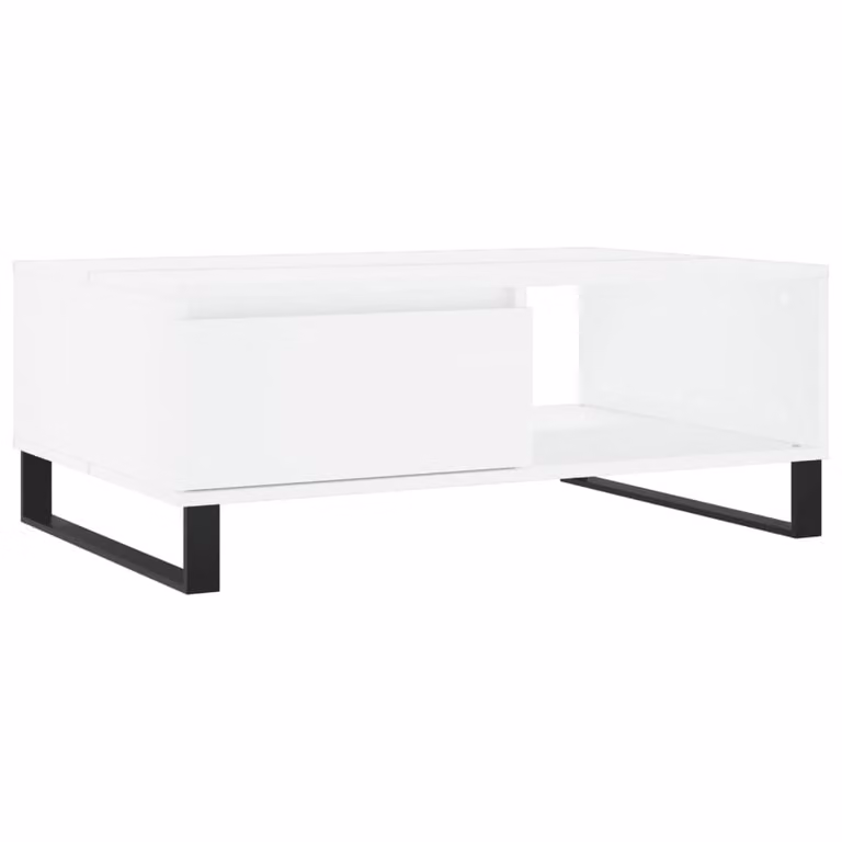 Tavolino da Salotto Bianco 90x60x35 cm in Legno Multistrato