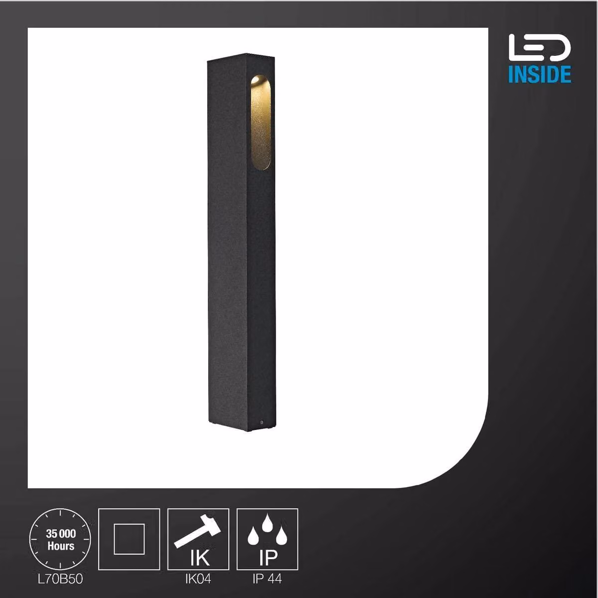 Lampada da terra SLOTBOX 70 LED, 8,7W, 160lm, colore antracite, grado di protezione IP44