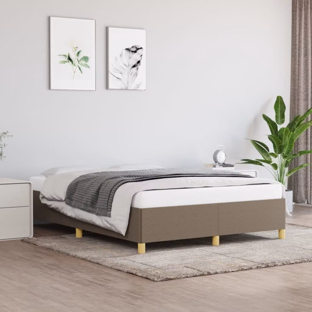 The Living Store Rete da letto Taupe 140x200 cm tessuto