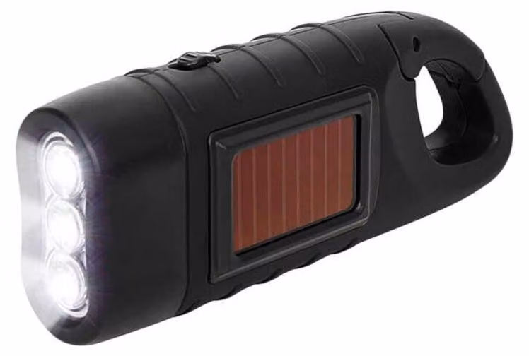 Verk 08381 Torcia LED con dinamo solare, nera