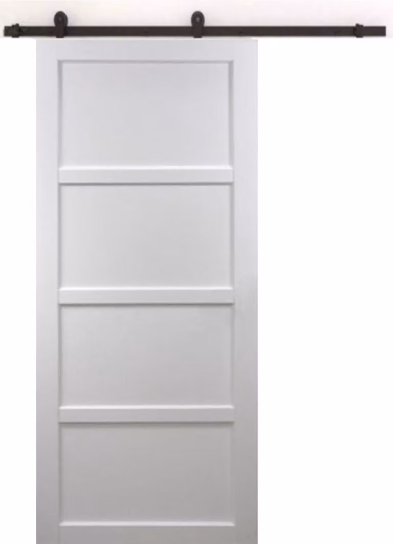 Porta scorrevole Tamera bianca a 4 ante H204 x L63 cm, binario con rotelle Gd Menuserie