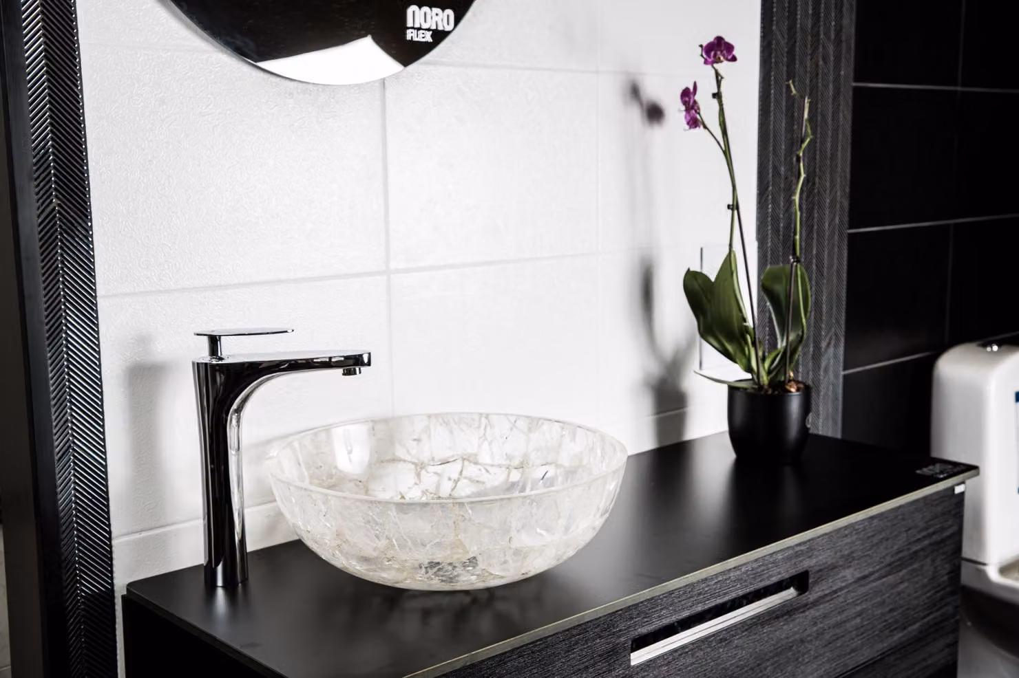 Lavabo in cristallo di rocca 40 x 40 x 15