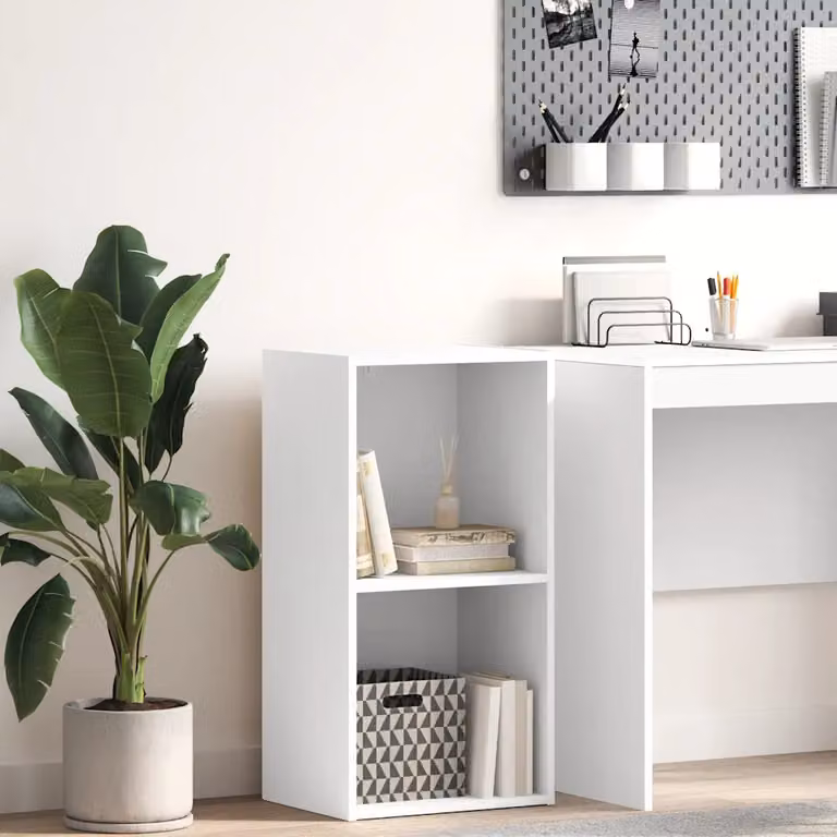 Libreria bianca vidaXL in legno e MDF con pannello posteriore, da appendere al muro, L 40 cm x P 30 cm x H 76,5 cm
