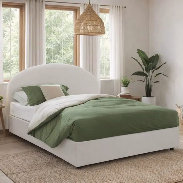 Letto Matrimoniale Moderno Talamo Italia con Contenitore a Alzata e Materasso Incluso, Bianco, L/P: 160 x 200 cm