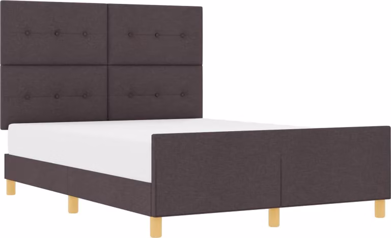 Struttura del letto Marrone scuro 140 x 200 cm Tessuto