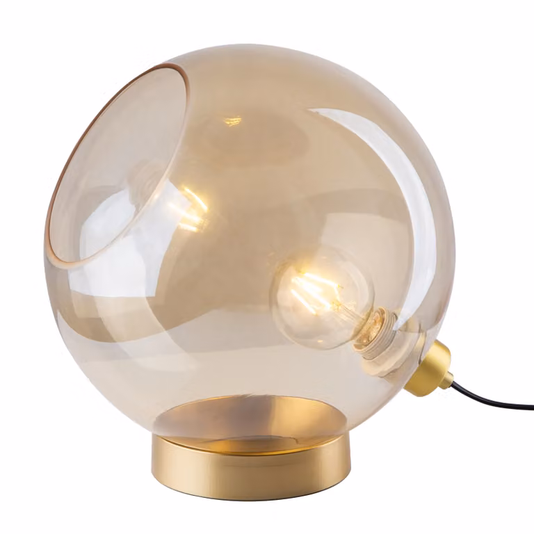 Lampada da tavolo, vetro, ambra, moderna, L 44 cm