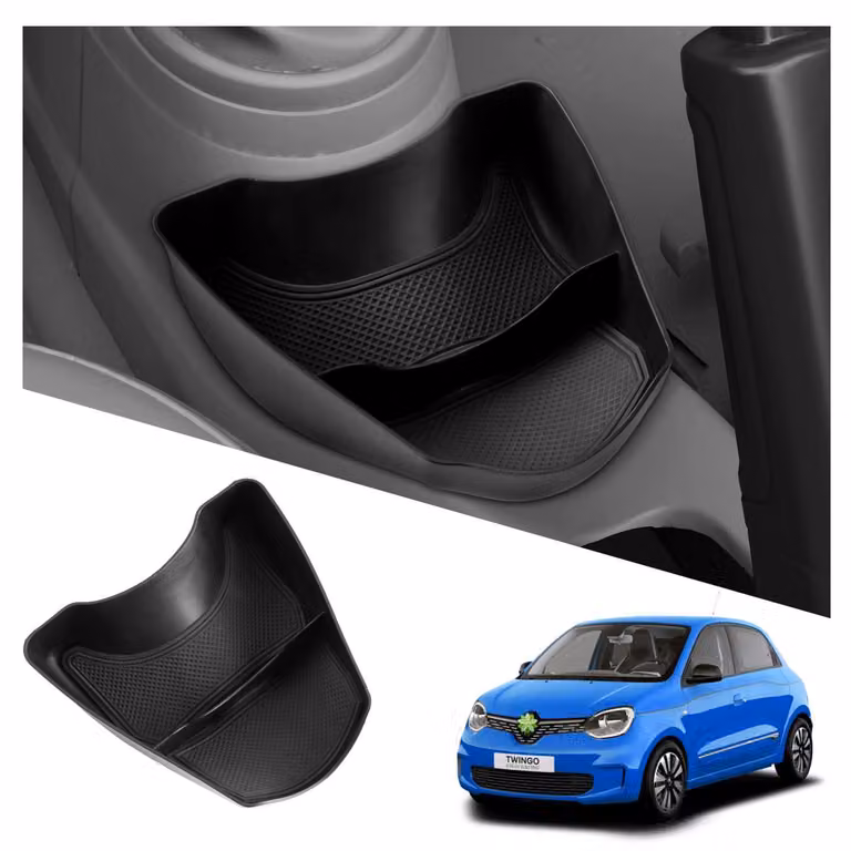 Contenitore portaoggetti per console centrale, organizer a vassoio, per Renault Twingo 2014-2025, in ABS, colore nero