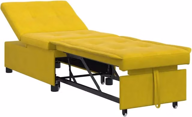 Divano letto | Sof¨¤ letto | Letto singolo Giallo 194 x 67 x 82 cm Velluto