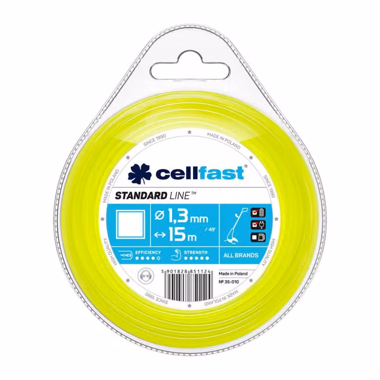 Cavo quadrato per tosaerba, decespugliatore e tagliabordi 1,3 mm x 15 m