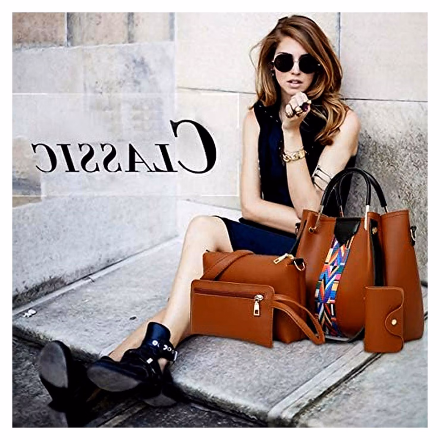 Set da 4 pezzi: borse a tracolla da donna