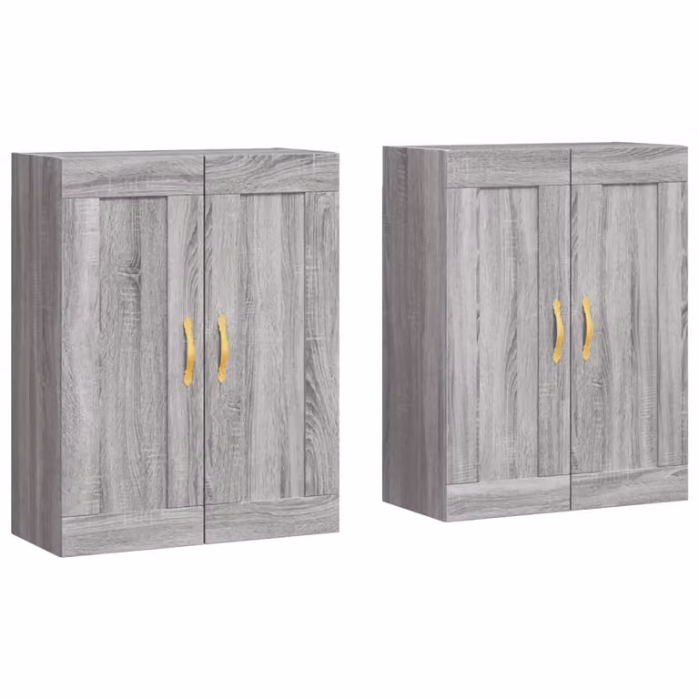 Armadietti a Parete 2 pz Grigio Sonoma in Legno Multistrato