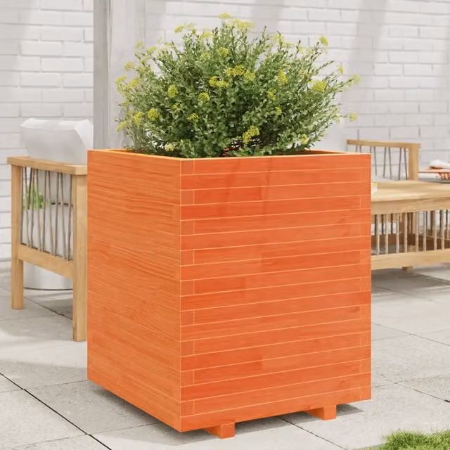 Fioriera Giardino Marrone Cera 60x60x72,5cm Legno Massello Pino 3282581