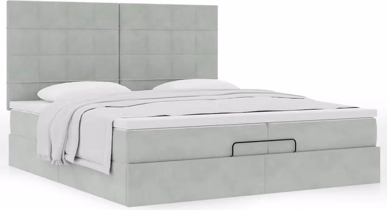 Struttura Letto Pouf con Materassi 200x200 cm Velluto