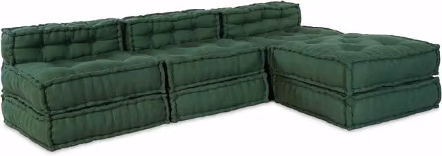 Unità di Divano Modulare Tessuto Verde 210 x 140 x 56 cm 3315079