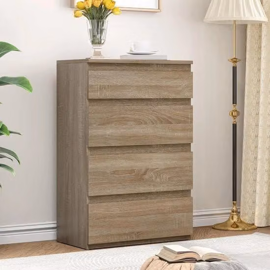 Comodino con 4 ante, comodino con ante, armadio con 4 ante, comodino camera da letto, comodino, comodino, ingresso, armadio a ante, 92 x 33 x 60 cm