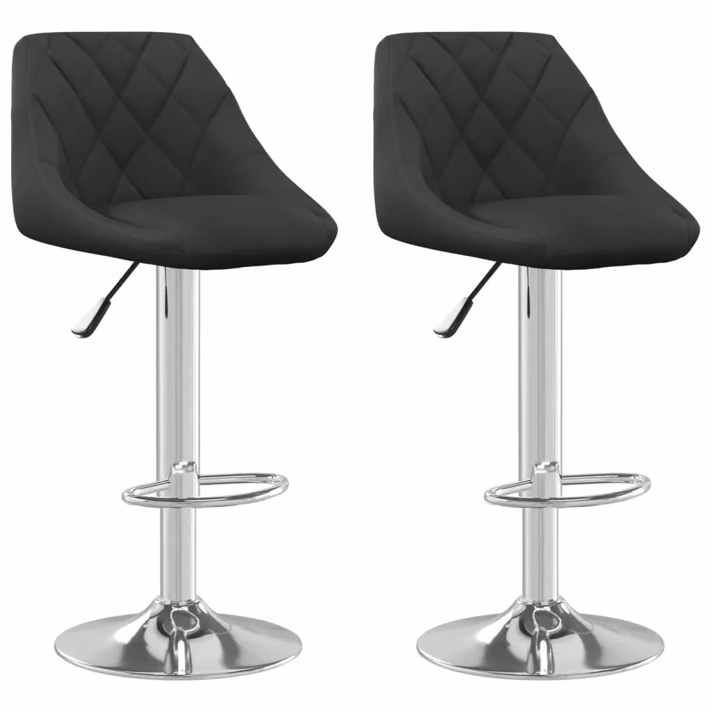 Set di 2 sgabelli da bar vidaXL in velluto nero con base girevole a 360 gradi – 2