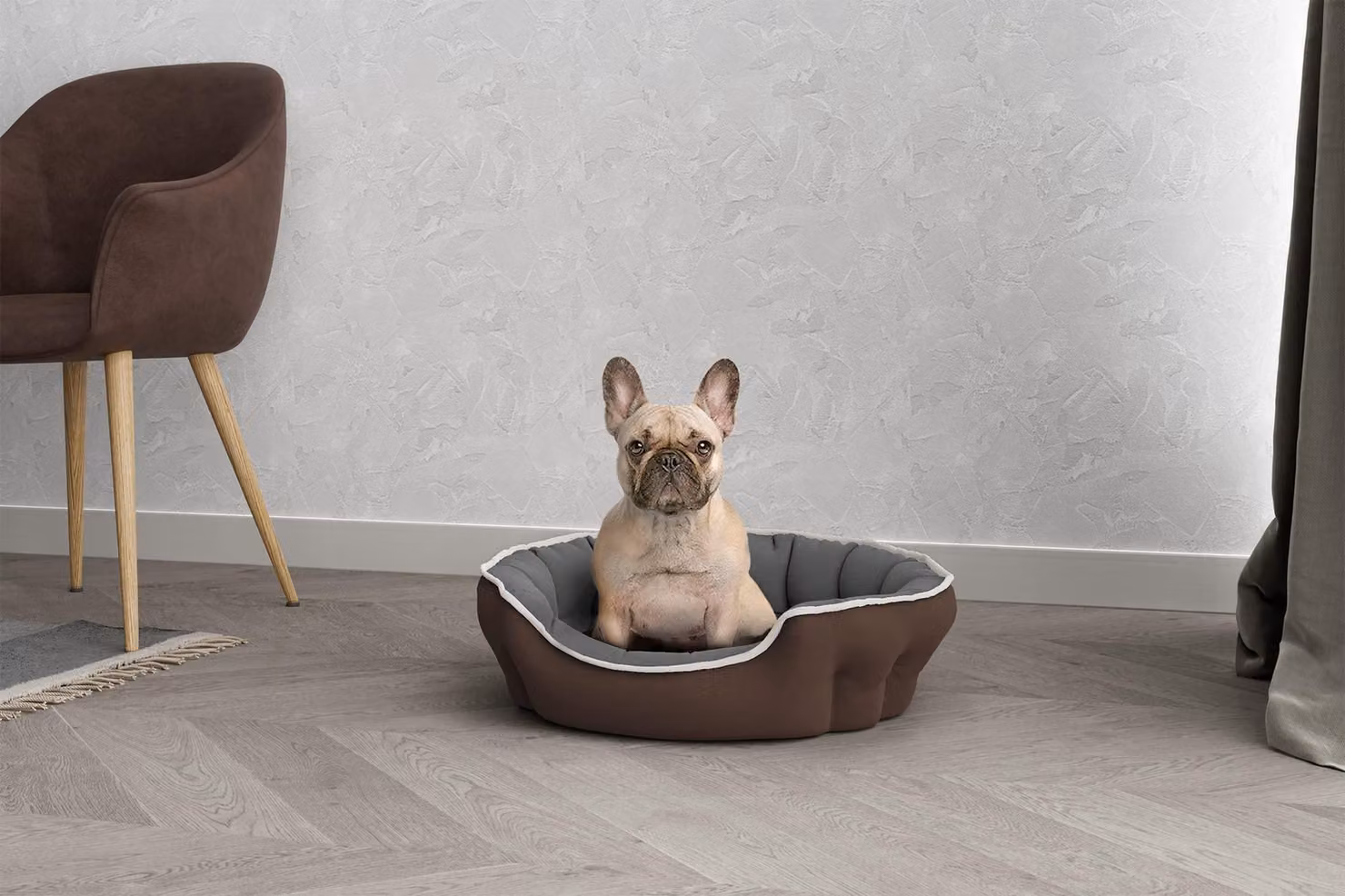 Cuccia per cani e gatti "Enjoy" della marca Italian Bed Linen, dimensioni 59x53 cm, colore marrone/marrone scuro