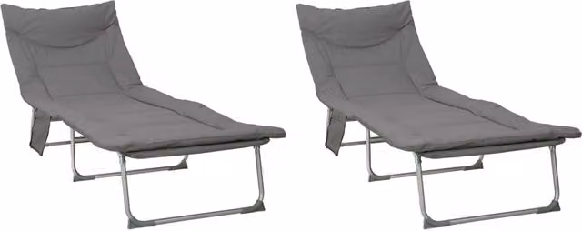 Lettino Prendisole | Sdraio da giardino | Lettino da sole pieghevole con cuscino 2 pz Antracite