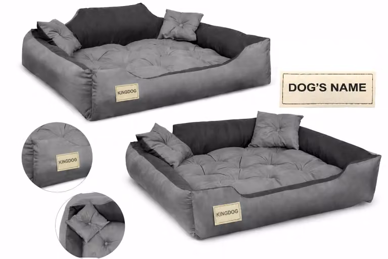 Lettino per cani, box, 115x95 cm, personalizzato, grigio