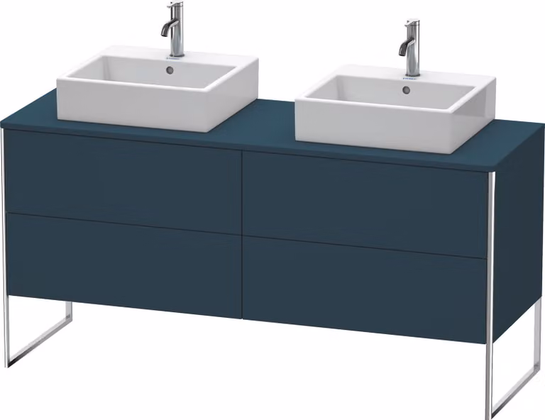 Duravit XSquare Meuble sous-vasque sur console au sol, pour deux vasques, 4 tiroirs, 1600x778x548mm, XS4927B9898, XS4927B9898