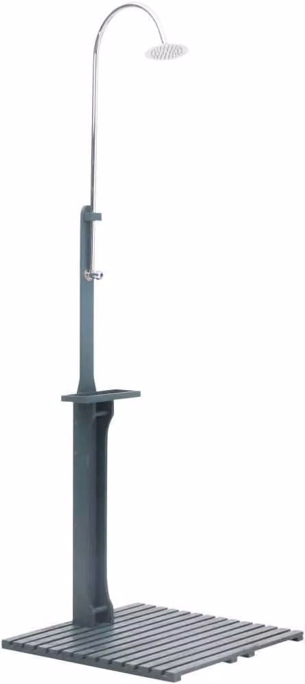 Doccia da giardino, colonna doccia, doccia per piscina, doccia esterna, doccia per il giardino, doccia a pioggia, doccia da campeggio, doccia per terrazza, adatta per uso esterno, campeggio, piscina, realizzata in legno, colore antracite