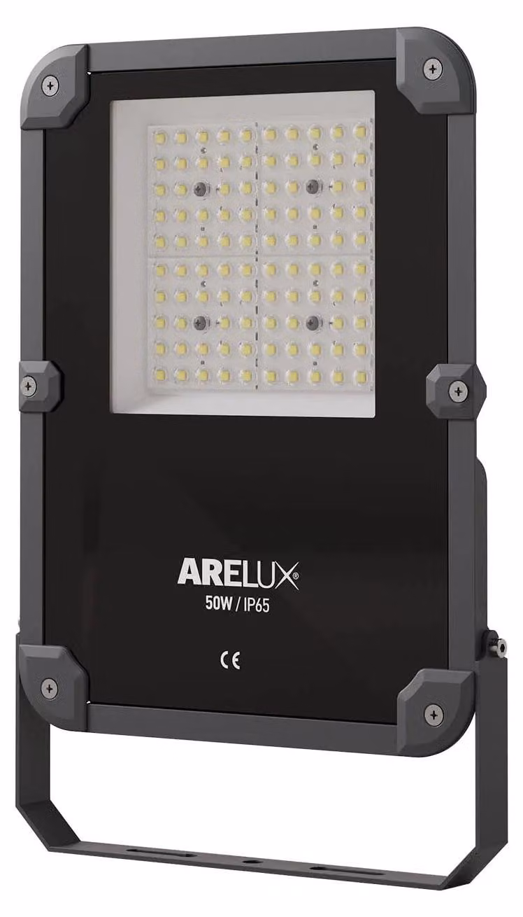 ARELUX XFIELD, proiettore da 50W, 120-277V AC, indice di resa cromatica (CRI) 80, grado di protezione IP65, temperatura di colore 4000K