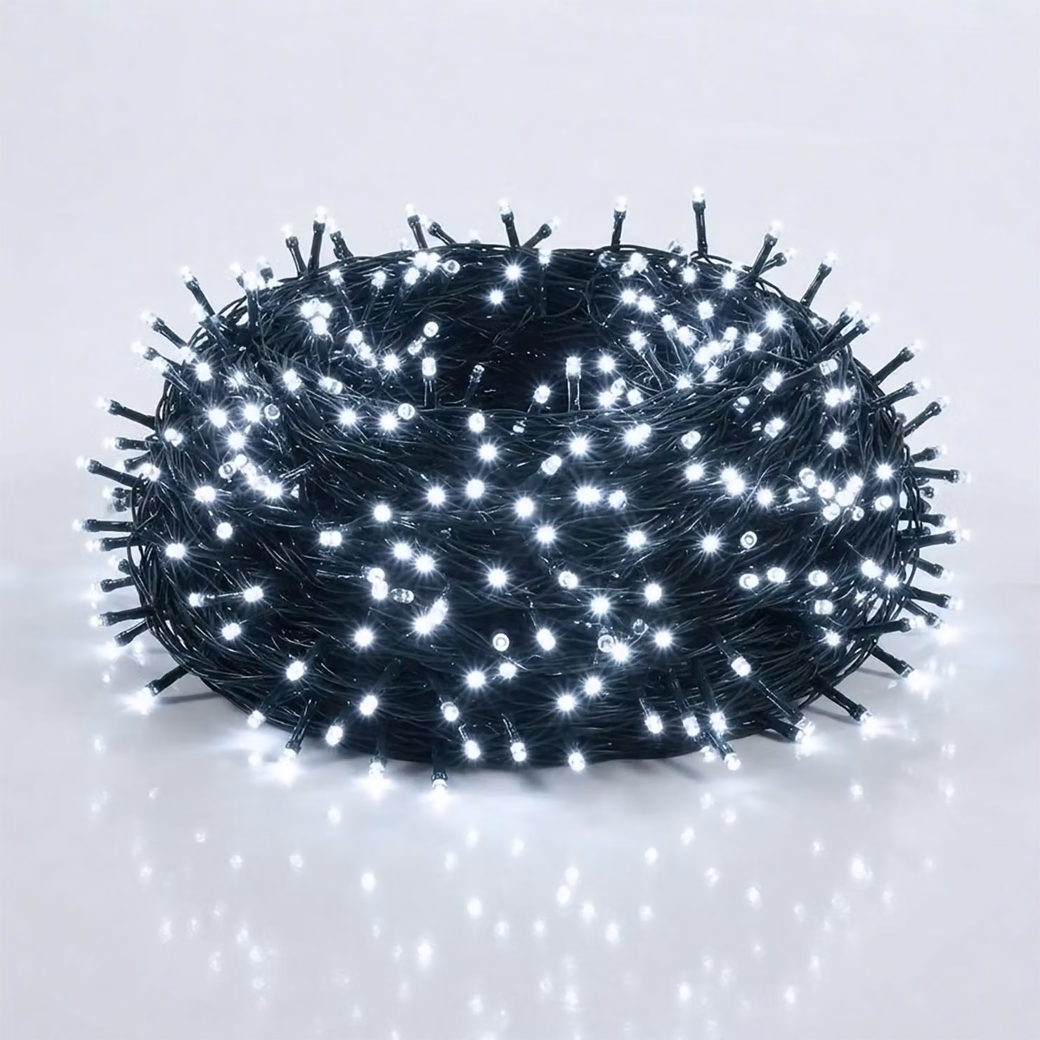 Catena luminosa natalizia (luce fredda), bianca - 720 LED - Illuminazione decorativa per esterni con timer