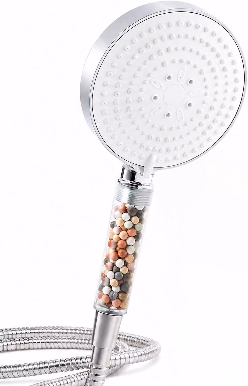 Doccia con filtro a 20 strati, diametro di 13 cm, tubo di 1,6 metri, 6 tipi di getto, ideale per acque dure