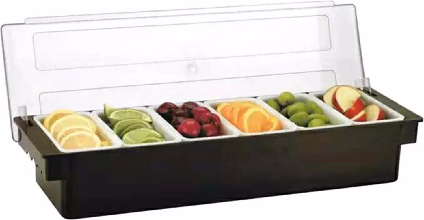 Contenitore per alimenti, con 6 scomparti, capacità di 200 ml, colore nero