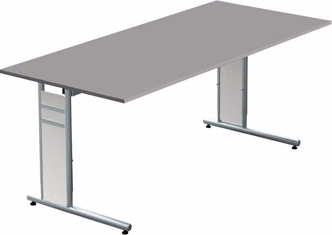 Scrivania con gambe a C 160x80x68-82 cm, wengé