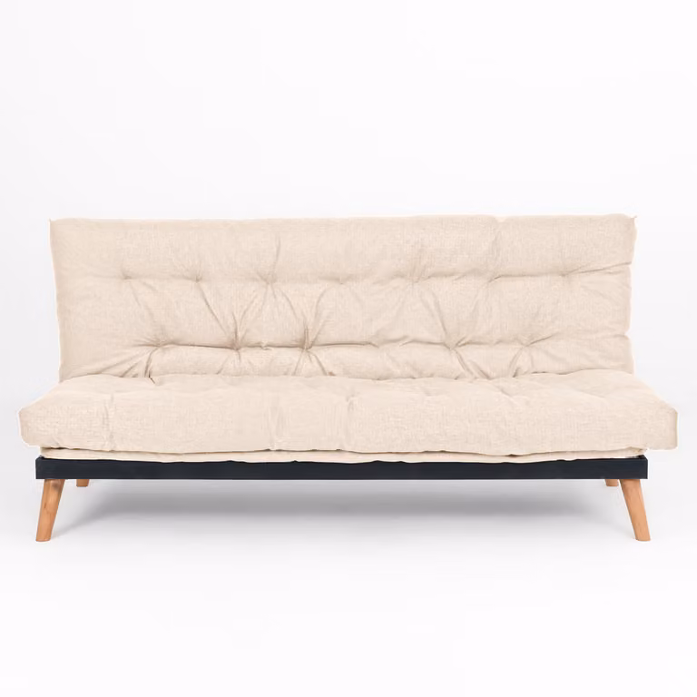 Divano Letto Futon trasformabile in Divano click clack con letto matrimoniale | Sakè Beige