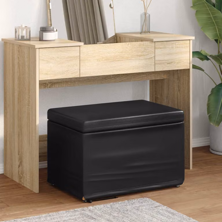 Pouf moderno vidaXL in ecopelle nera L: 61 cm, P: 41 cm, H: 40 cm