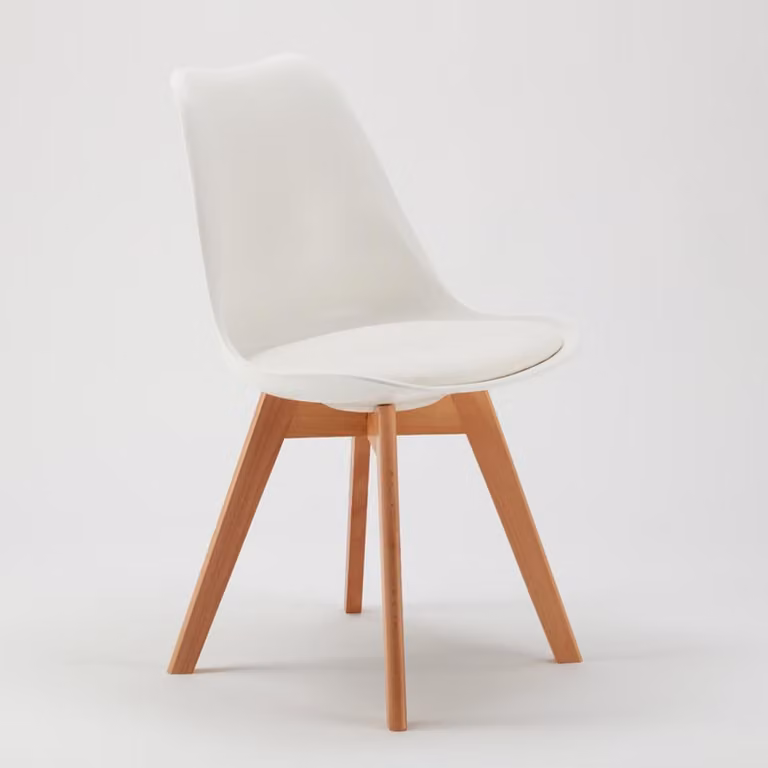 Sedia imbottita Sedia da cucina Sedia bistrot Sedia da pranzo Scandinavo Calice nordico - Bianco