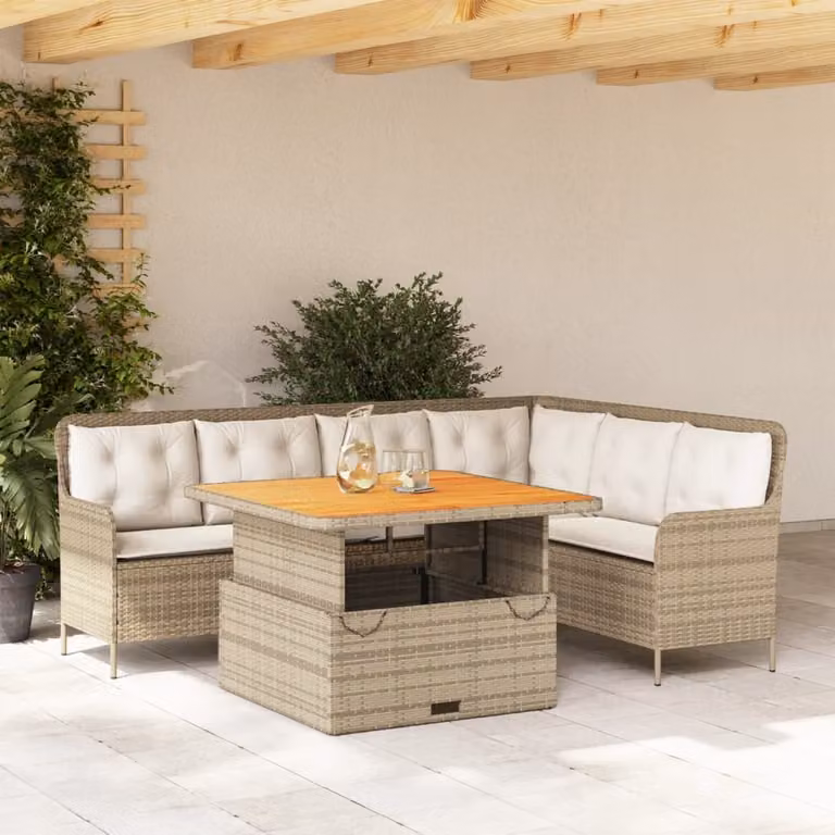 Maison Exclusive - Set Divani da Giardino 2 pz con Cuscini Beige in Polyrattan