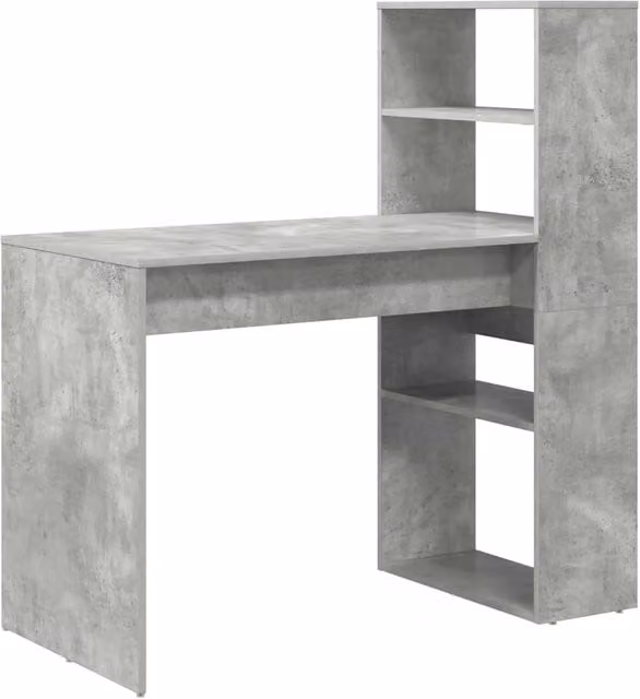 Scrivania moderna in legno composito grigia per ufficio o soggiorno L: 113 cm, P: 54 cm, H: 120 cm