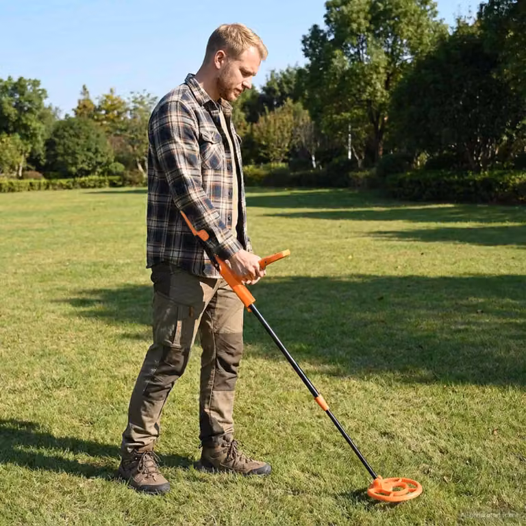 vidaXL Metal Detector con Display LCD e Bobina da 19 cm, Giallo/Arancione