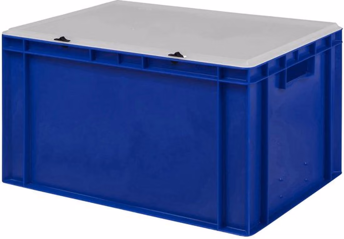 Contenitore impilabile Azomor® con coperchio, design ergonomico, versatile, 60 x 40 cm