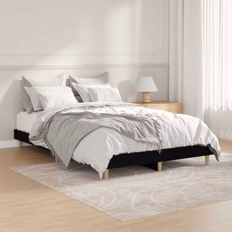 Giroletto vidaXL in legno multistrato nero con doghe fisse per adulti L/P: 120 x 200 cm