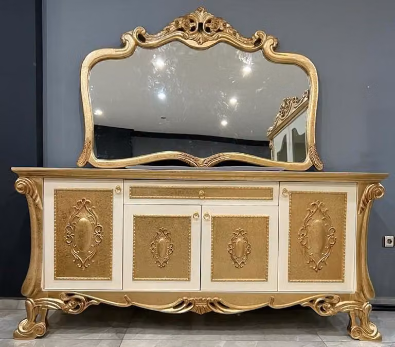 Casa Padrino Credenza barocca con specchio bianco/oro - Mobili barocchi - Mobili barocchi - Mobili barocchi - Nobile e magnifico